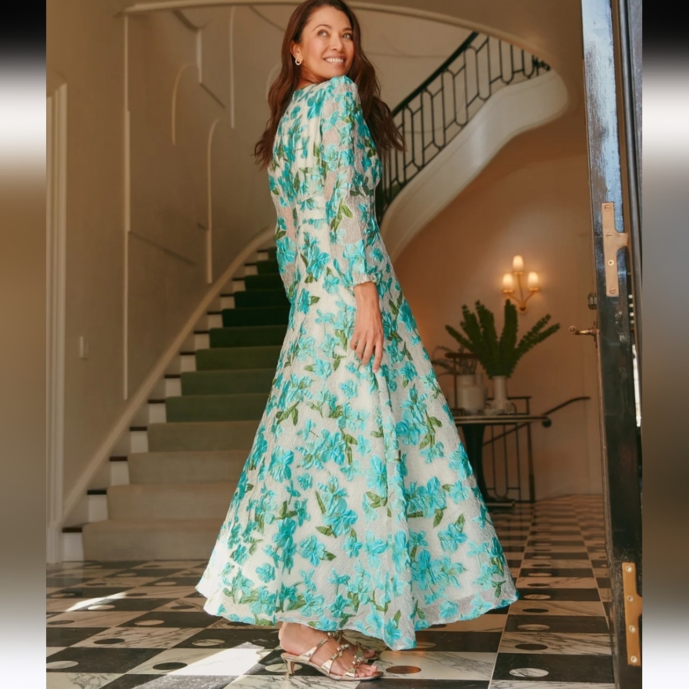 New Abbey Glass Brooke Gown Tropical Organza Size XS - Picture 2 of 13